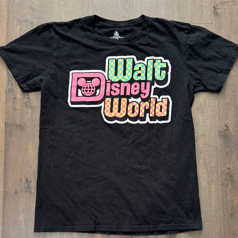 Disney Parks Walt Disney World Retro Logo T-Shirt Black Men’s M Cotton
